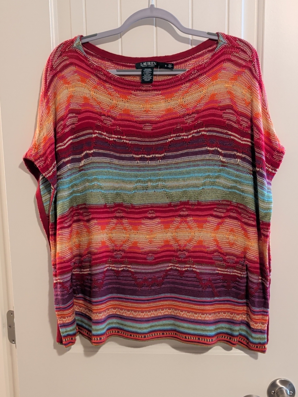 Ralph Lauren Multi-color Tribal Short Sleeve Sweater